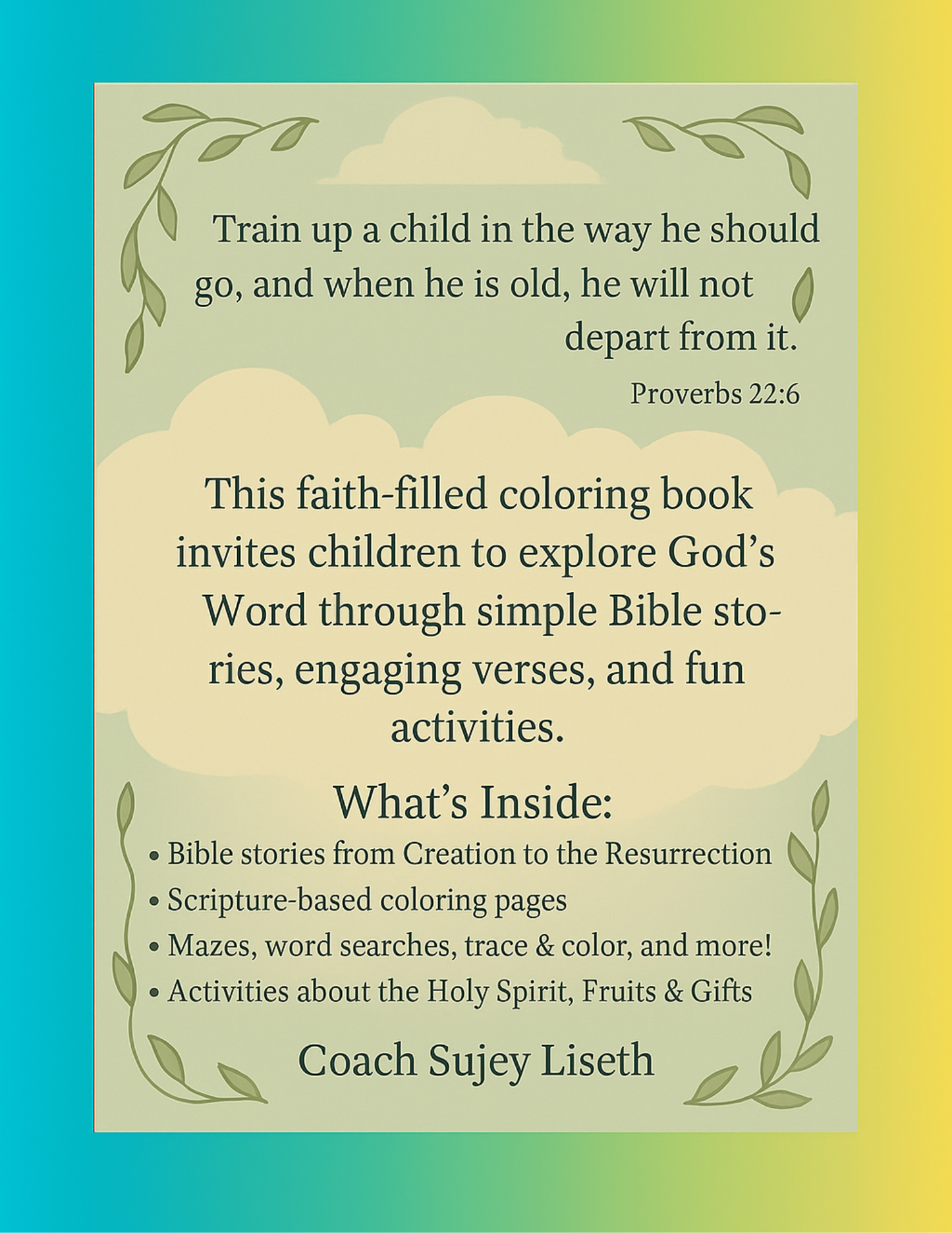God’s Word for Little Hearts: A Bible Story & Activity Coloring Book for Kids (No Physical Book-Digital Download)