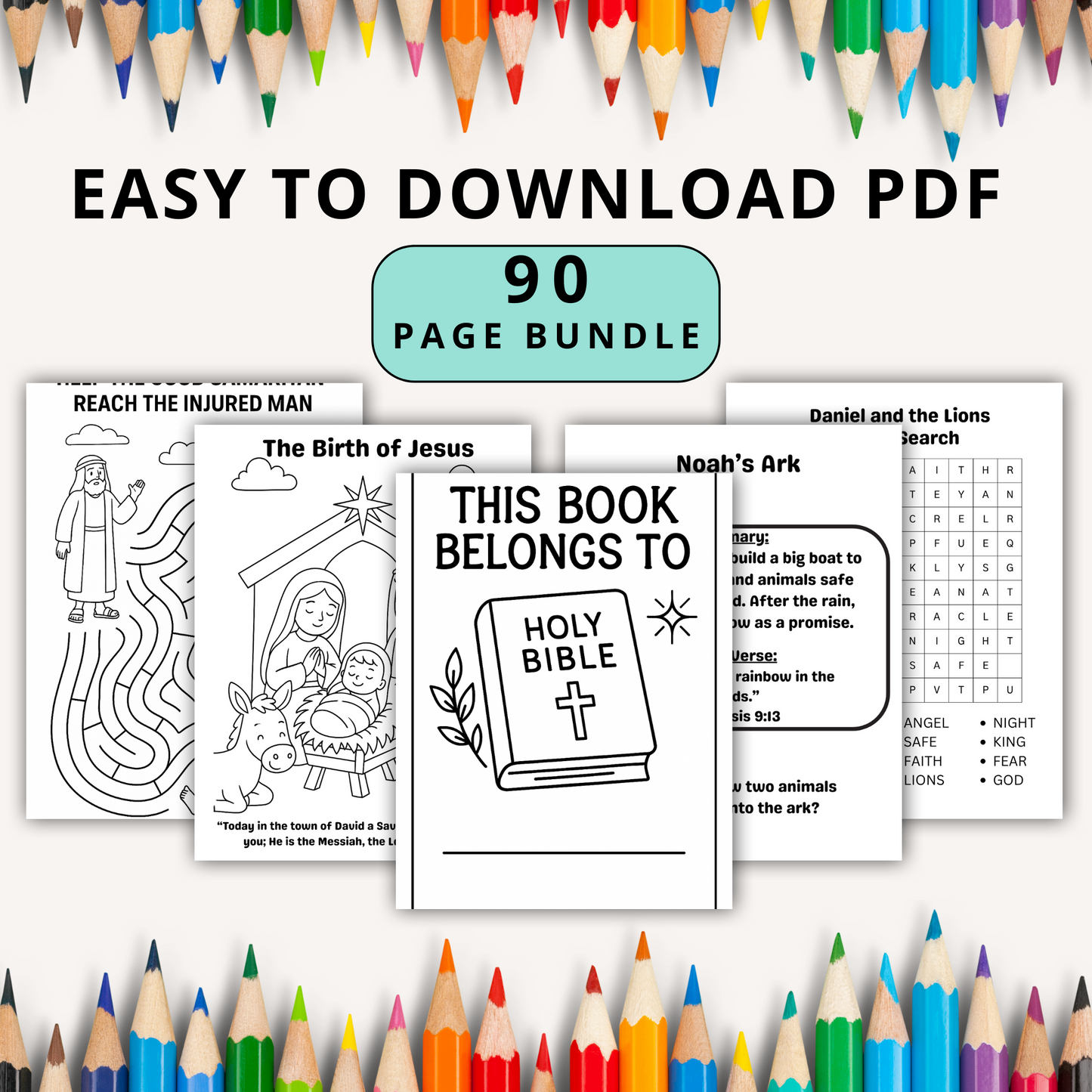 God’s Word for Little Hearts: A Bible Story & Activity Coloring Book for Kids (No Physical Book-Digital Download)